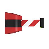 Настенный блок кассета с вытяжной сигнальной оградительной лентой Mantella 10 метров красно-белый