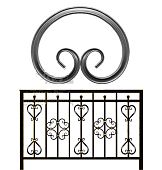 Кованый элемент ковки металлический орнамент Вензель Т10-150-120