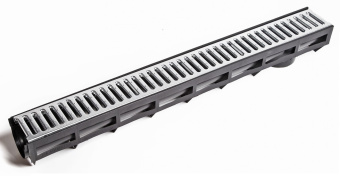 Лоток водоотводный водоотвода дренажный с оцинкованной решеткой